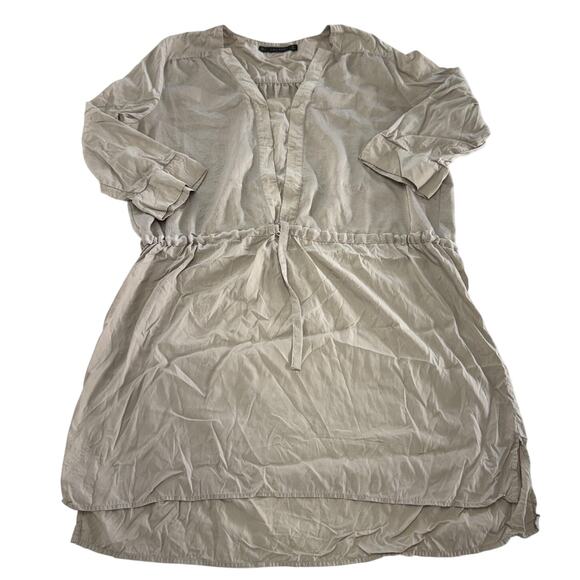 Zara Basic Dress Womens Large Long Sleeve Tunic Drawstring Waist Lightweight‎ - Picture 1 of 8